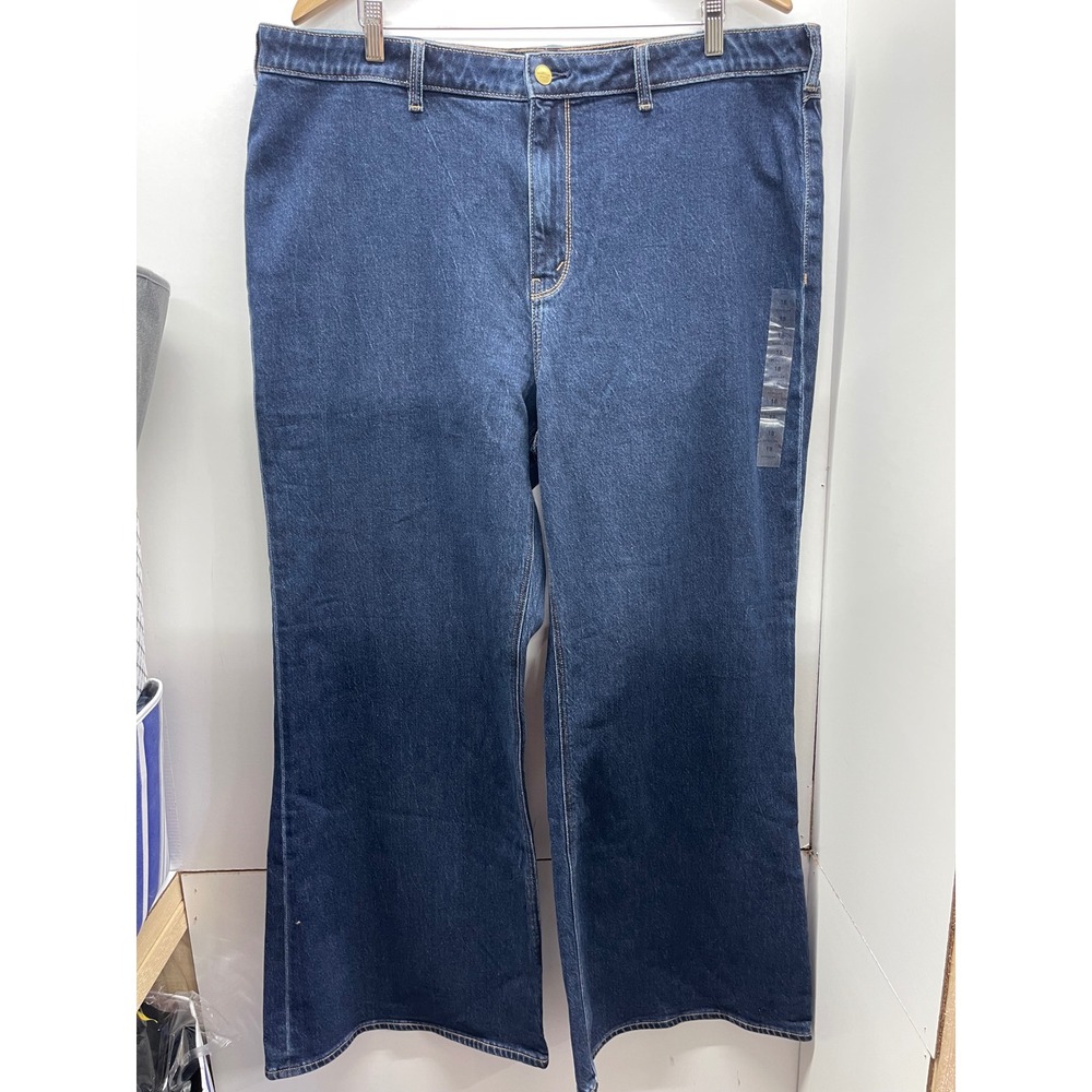 American Eagle Flare High-Rise Next Level Stretch Jeans Dark Wash 18 34w NWT